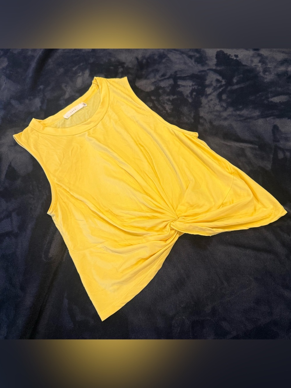 LUSH summery yellow Twist-Front sleeveless Women’s Tank